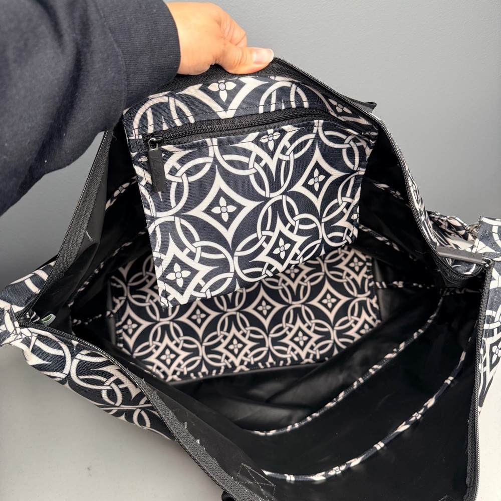 Vera Bradley Concerto Geometric Black and White Travel Bag - Picture 13 of 16